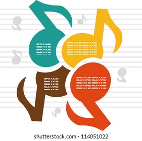 Notes Music colors background