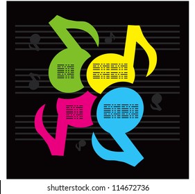 Notes Music colors background