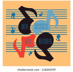 Notes Music colors background
