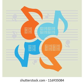 Notes Music colors background