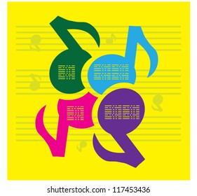 Notes Music colors background