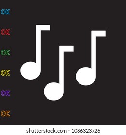 notes, music. vector icon illustration.