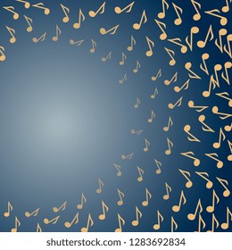 Notes. Musical notes. Background from scattered notes for websites and flyers. Vector graphics
