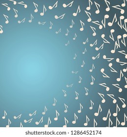 Notes. Musical notes. Background from scattered notes for websites and flyers. Vector graphics