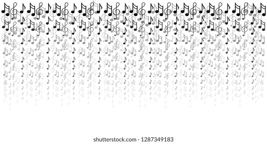 Notes. Musical notes. Background from scattered notes for websites and flyers. Vector graphics