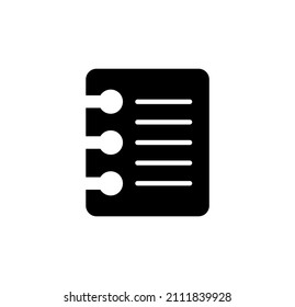 Notes, Notebook, Memo Solid Icon Design Concept
