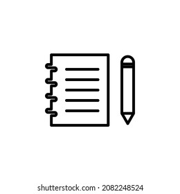 Notes, Notepad, Notebook, Memo, Diary, Paper, Note, Book line icon, vector, illustration, logo template. Suitable for many purposes.