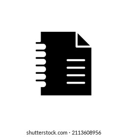 Notes, Notepad, Notebook, Memo, Diary, Paper Solid Icon Simple Design Concept Suitable For Any Purposes