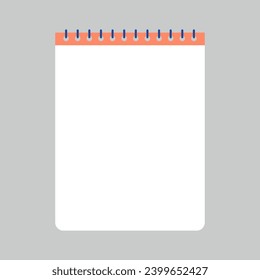 Notizen mit orangefarbenen Linien und blauen Federn