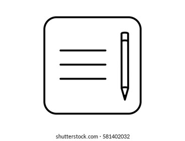 Notes Outline Icon Menu