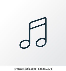 Notes Outline Symbol. Premium Quality Isolated Melody Element In Trendy Style.