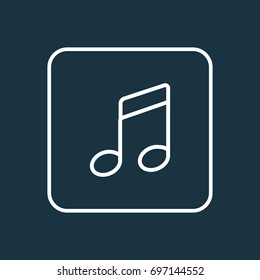 Notes Outline Symbol. Premium Quality Isolated Melody Element In Trendy Style.