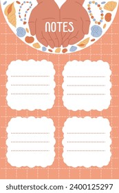 notes page.diary page. planner page. shells templates decorated.school scheduler and organizer. to do list