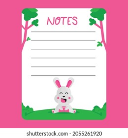 Notes paper with cute bunny design