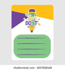 Notes paper with lets do it sticker design