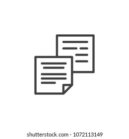 Notes paper outline icon. linear style sign for mobile concept and web design. Paper blank document simple line vector icon. Symbol, logo illustration. Pixel perfect vector graphics