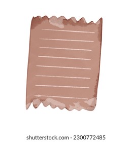 Notes paper sheet. Meeting reminder, to-do list and memo notice, letter on piece of paper, notepad or notebook page with a torn side