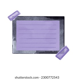 Notes paper sheets attached with adhesive tape. Meeting reminder, to-do list and memo notice, letter on piece of paper, notepad or notebook page