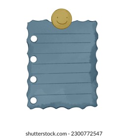 Notes paper sheets attached with adhesive tape. Meeting reminder, to-do list and memo notice, letter on piece of paper, notepad or notebook page