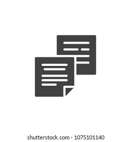 Notes paper vector icon. filled flat sign for mobile concept and web design. Paper blank document simple solid icon. Symbol, logo illustration. Pixel perfect vector graphics