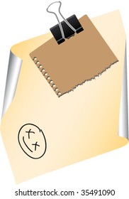 notes with paperclip