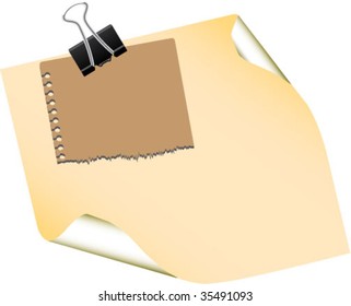 notes with paperclip