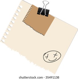 notes with paperclip