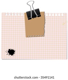 notes with paperclip