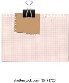 notes with paperclip