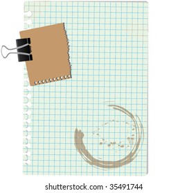 notes with paperclip