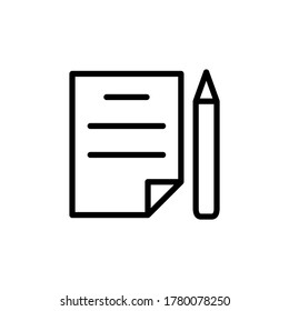 Notes, pen icon. Simple line, outline vector elements of knowledge icons for ui and ux, website or mobile application