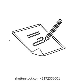 Notes, pencil, write, document icon. Outline vector illustration.