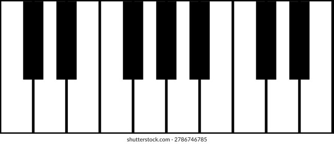 the notes, piano keyboard, piano keys, music, reports and octave, vector