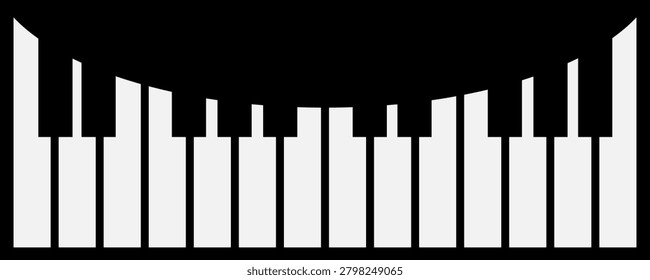 the notes, piano keyboard, piano keys, music, reports and octave, vector