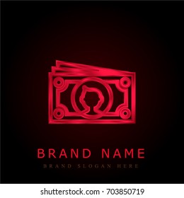 Notes red chromium metallic logo