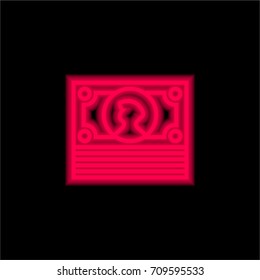 Notes red glowing neon ui ux icon. Glowing sign logo vector