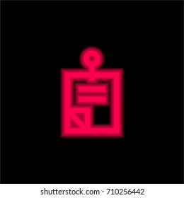 Notes red glowing neon ui ux icon. Glowing sign logo vector