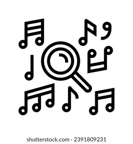 notes search magnifying glass line icon vector. notes search magnifying glass sign. isolated contour symbol black illustration