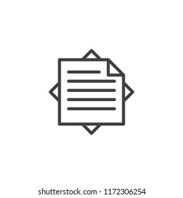 Notes sheets outline icon. linear style sign for mobile concept and web design. Paper Document files simple line vector icon. Symbol, logo illustration. Pixel perfect vector graphics