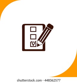 Notes sign. Brown icon on white background