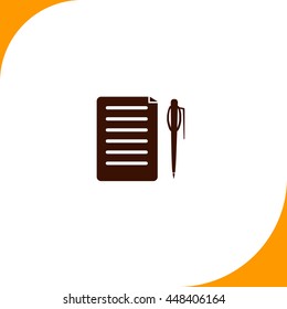 Notes sign. Brown icon on white background