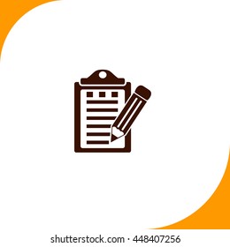 Notes sign. Brown icon on white background