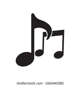 Notes silhouette style icon design, Music sound melody song musical art and composition theme Vector illustration