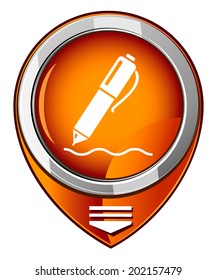 Notes single icon. Orange map pointer.