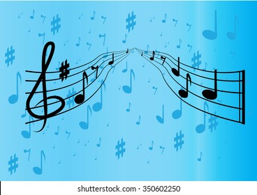 Notes staff. Vector Illustration.