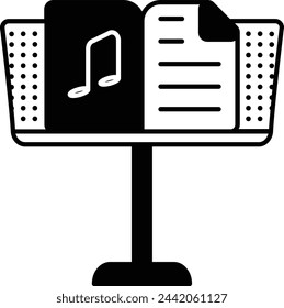Notes Stand glyph and line vector illustration