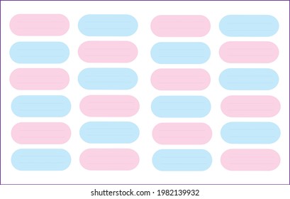 Etiquetas de notas en los colores azul rosa verde y amarillo