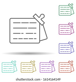 Notes, typing, document multi color style icon. Simple thin line, outline vector of editorial design icons for ui and ux, website or mobile application