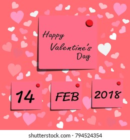 notes at Valentine's Day. Vector EPS 10 Valentine's Day