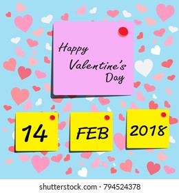 notes at Valentine's Day. Vector EPS 10 Valentine's Day